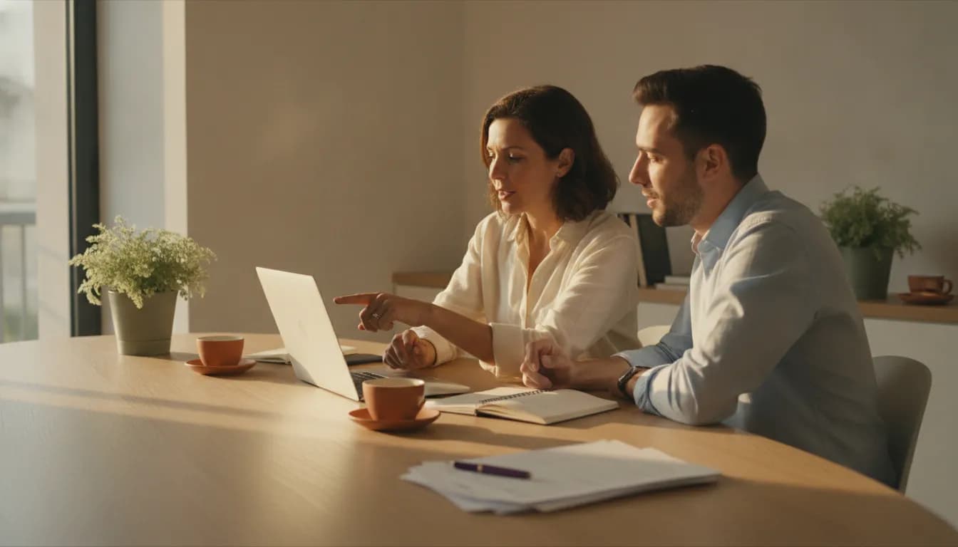 Una empresaria y un consultor de AI Flock montando juntos el primer agente